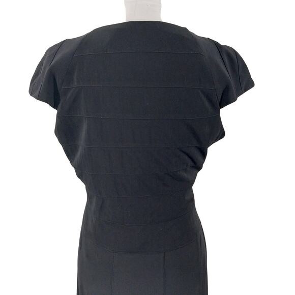 JONES WEAR DRESS! BLACK DRAPEY, FLOWING STRETCH KNIT CRISS-CROSS DRESS! SZ 12 - Picture 7 of 10